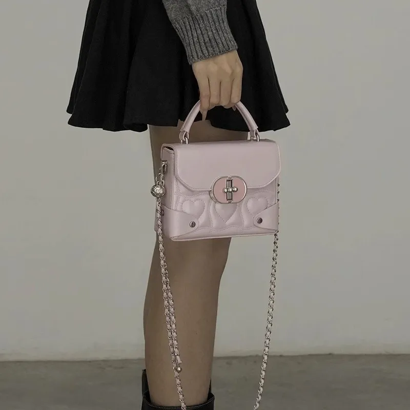 Jade En Plus PU Handbag Regular Women's Ballet Pink/Deep Black/Mist White-8