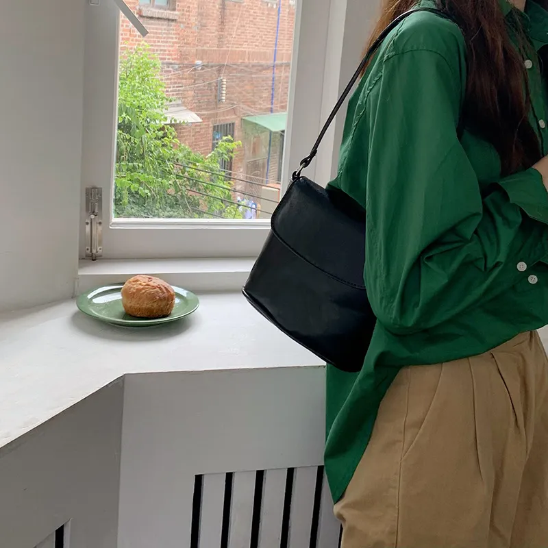 Jade En Plus Fashion Trend PU Bucket Bags Shoulder Bag Crossbody Bag Regular Women's Red/Beige/Black-3