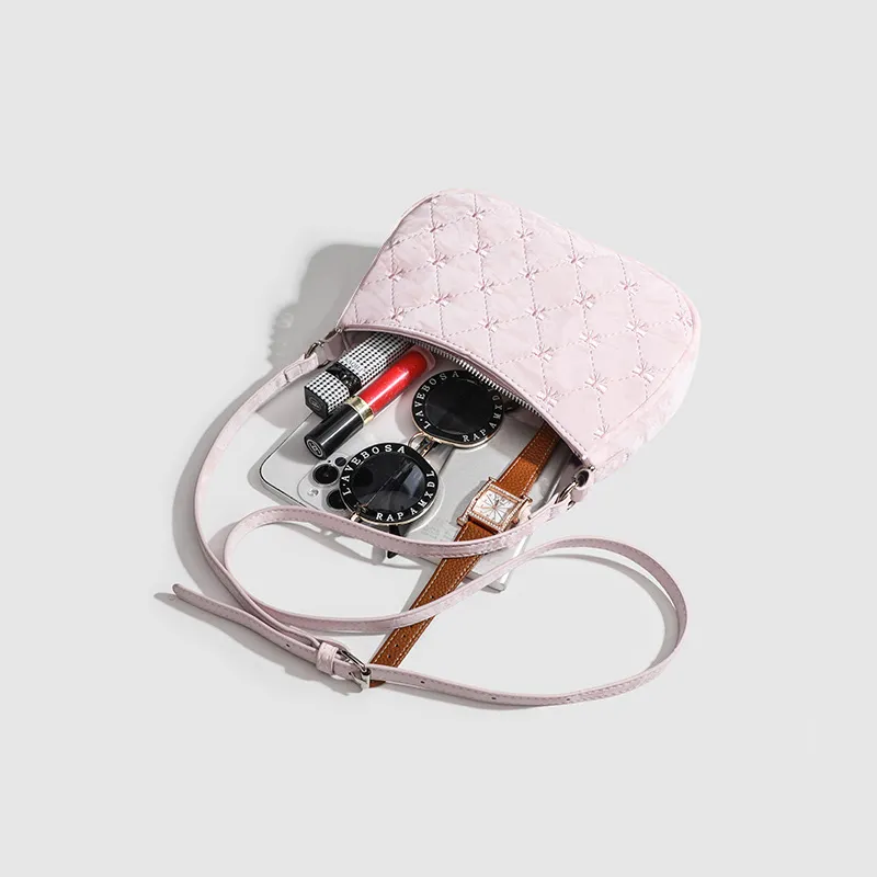 Jade En Plus PU Crossbody Bag Women's Mousse Pink/White-3