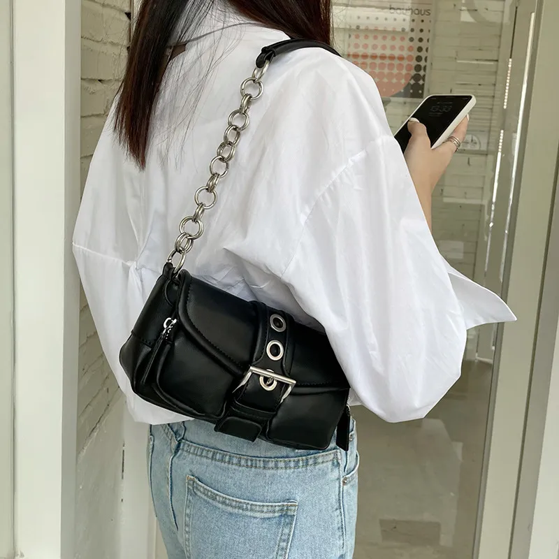Jade En Plus PU Handbag Crossbody Shoulder Bag Regular Women's Black/White-4
