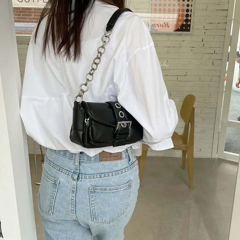 Jade En Plus PU Handbag Crossbody Shoulder Bag Regular Women's Black/White-5