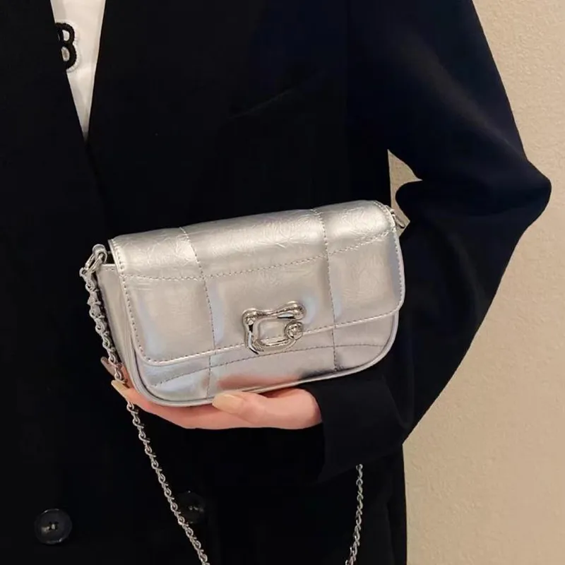 Jade En Plus PVC Crossbody Bag Regular Women's Black/Silver-12