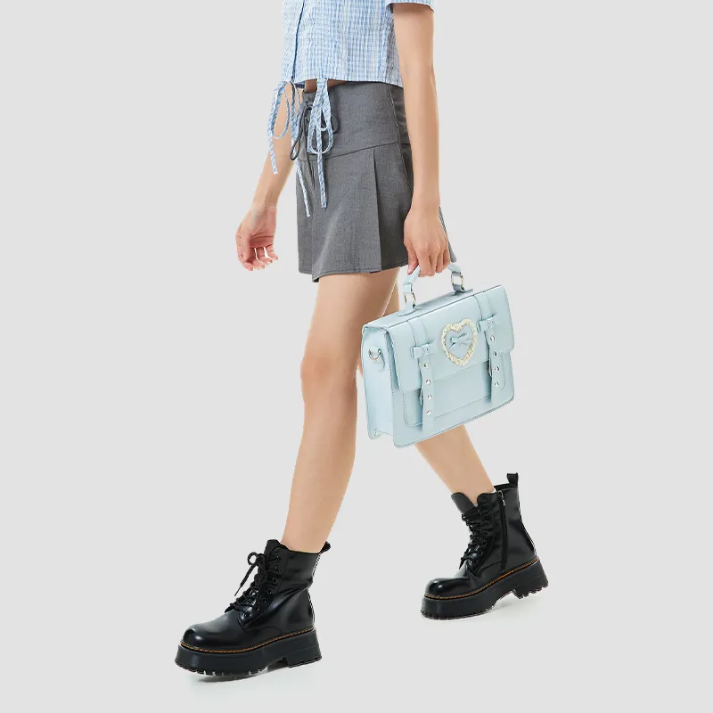 Jade En Plus PU Crossbody Double Shoulder One Shoulder Handbag Regular Women's Blue/Silver/Black-2