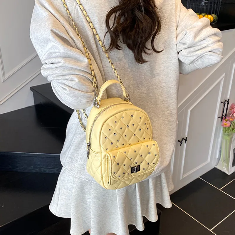 Jade En Plus PU Backpack Regular Women's Soft Pink/Ink Stone Black/Lemon/Milk White-16