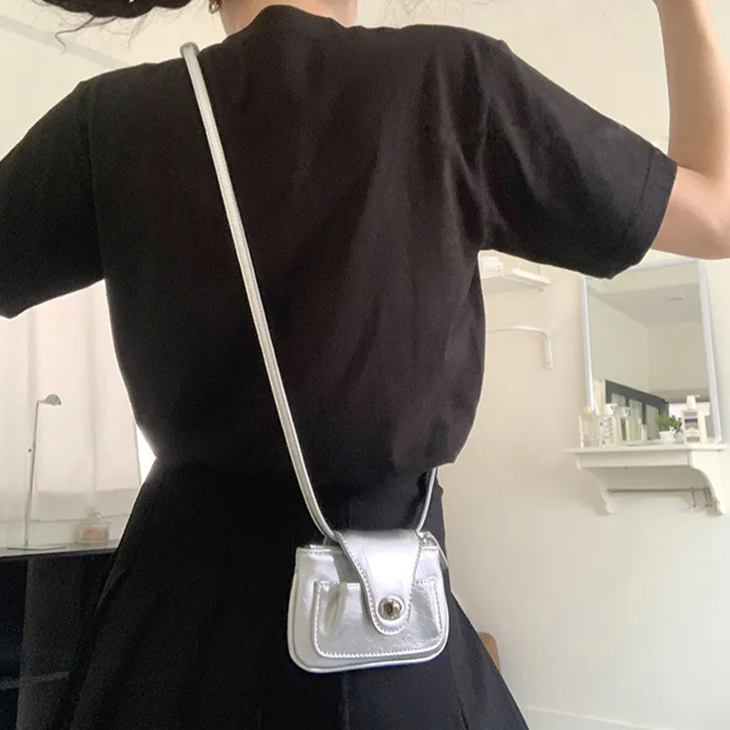 Jade En Plus Fashion PU One Shoulder/Crossbody Bags Mini Women's Silver/Black-2