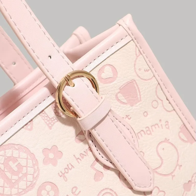 Jade En Plus PU Shoulder Bag Regular Women's Cherry Blossom Pink-4