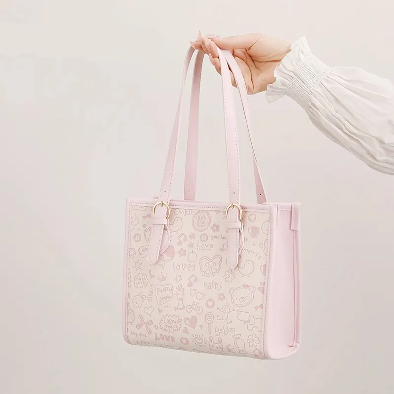 Jade En Plus PU Shoulder Bag Regular Women's Cherry Blossom Pink-5
