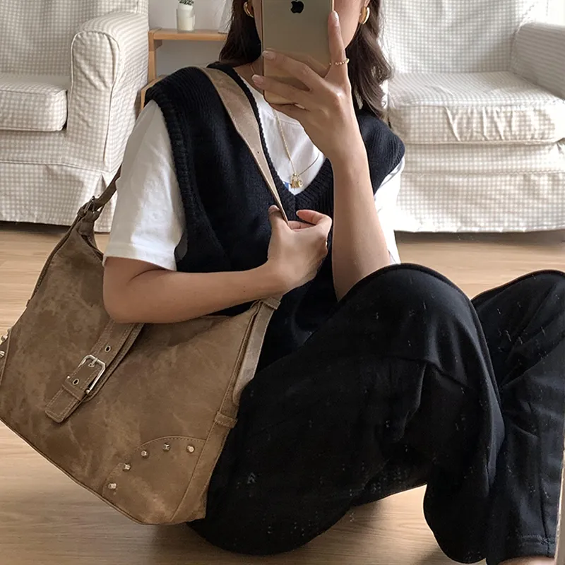 Jade En Plus Synthetic Leather Crossbody Shoulder Bags Women's Gray/Light Brown-13