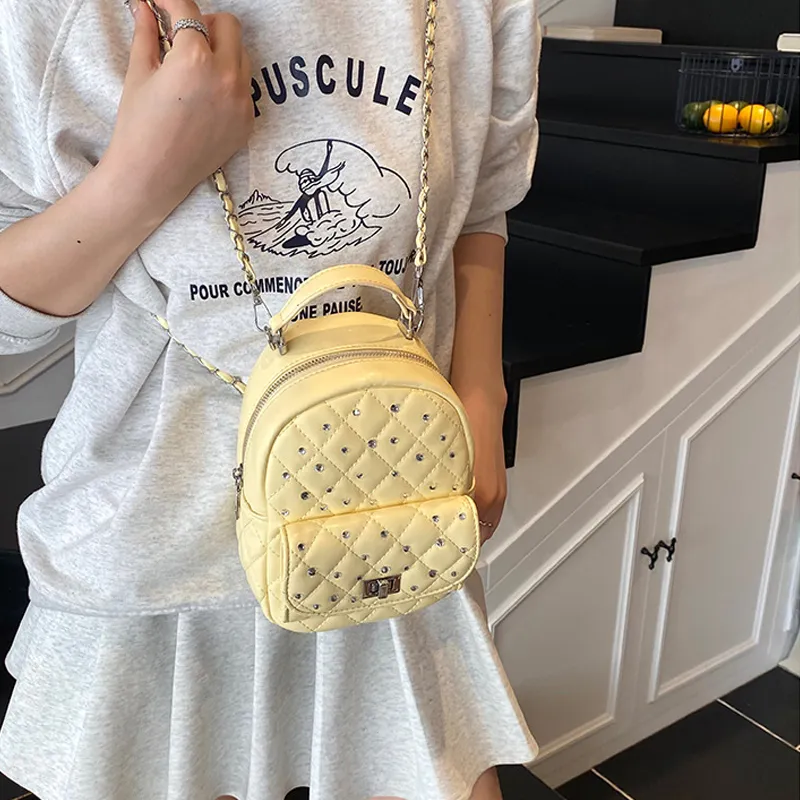 Jade En Plus PU Backpack Regular Women's Soft Pink/Ink Stone Black/Lemon/Milk White-21