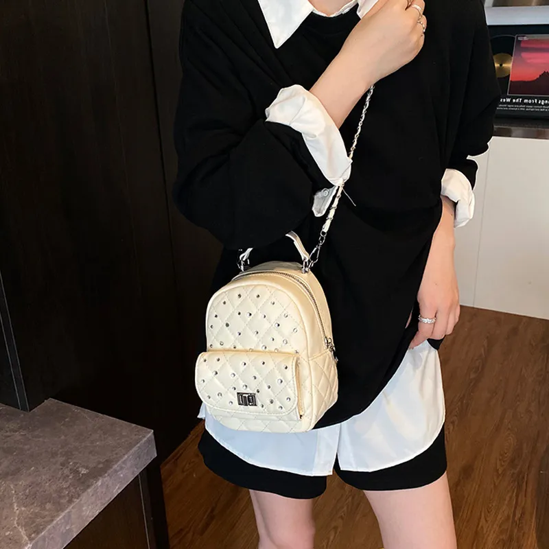 Jade En Plus PU Backpack Regular Women's Soft Pink/Ink Stone Black/Lemon/Milk White-25