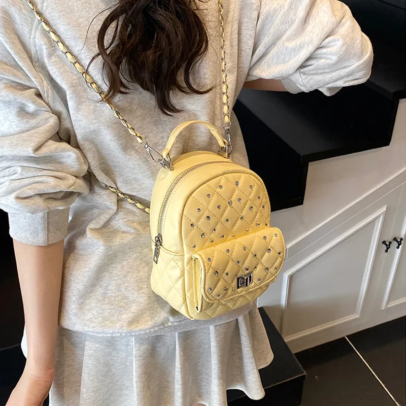 Jade En Plus PU Backpack Regular Women's Soft Pink/Ink Stone Black/Lemon/Milk White-20