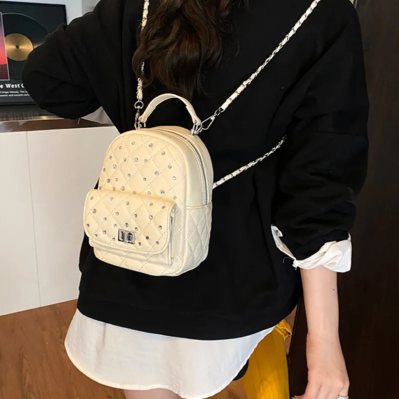 Jade En Plus PU Backpack Regular Women's Soft Pink/Ink Stone Black/Lemon/Milk White-24