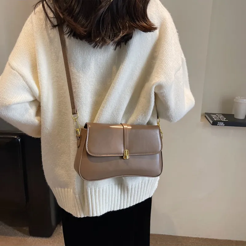 Jade En Plus PU Small Square Bag Shoulder Bag, Crossbody Bag Regular Women's Black/Ecru/Milk Tea/Brown-11