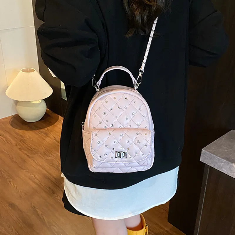 Jade En Plus PU Backpack Regular Women's Soft Pink/Ink Stone Black/Lemon/Milk White-6