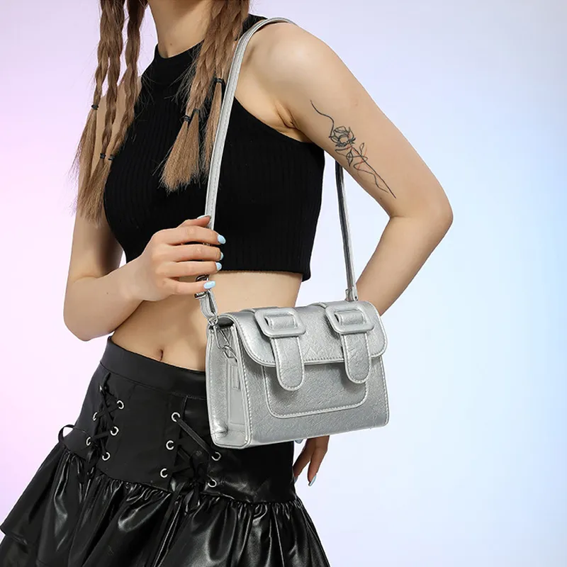 Jade En Plus PU Shoulder Bag Crossbody Bag Regular Women's Pearl White/Elegant Black/Girly Pink/Moonlight Silver-23