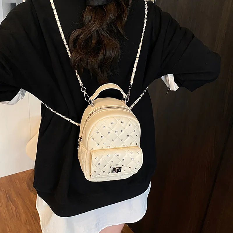 Jade En Plus PU Backpack Regular Women's Soft Pink/Ink Stone Black/Lemon/Milk White-28
