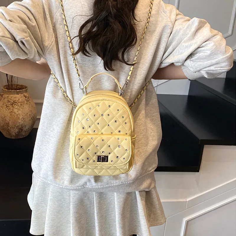 Jade En Plus PU Backpack Regular Women's Soft Pink/Ink Stone Black/Lemon/Milk White-18