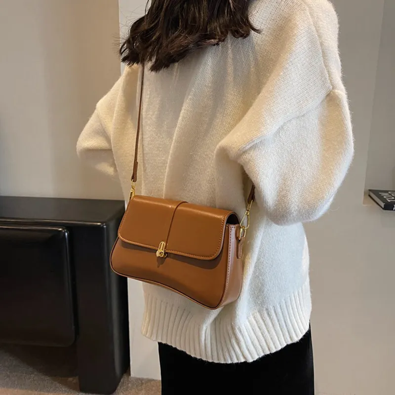 Jade En Plus PU Small Square Bag Shoulder Bag, Crossbody Bag Regular Women's Black/Ecru/Milk Tea/Brown-23