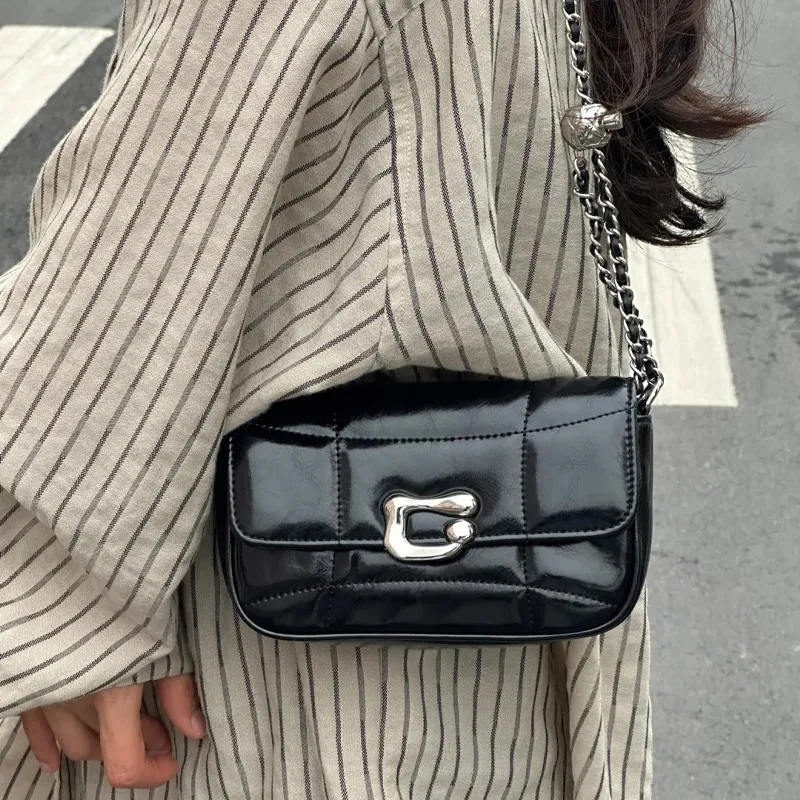 Jade En Plus PVC Crossbody Bag Regular Women's Black/Silver-4