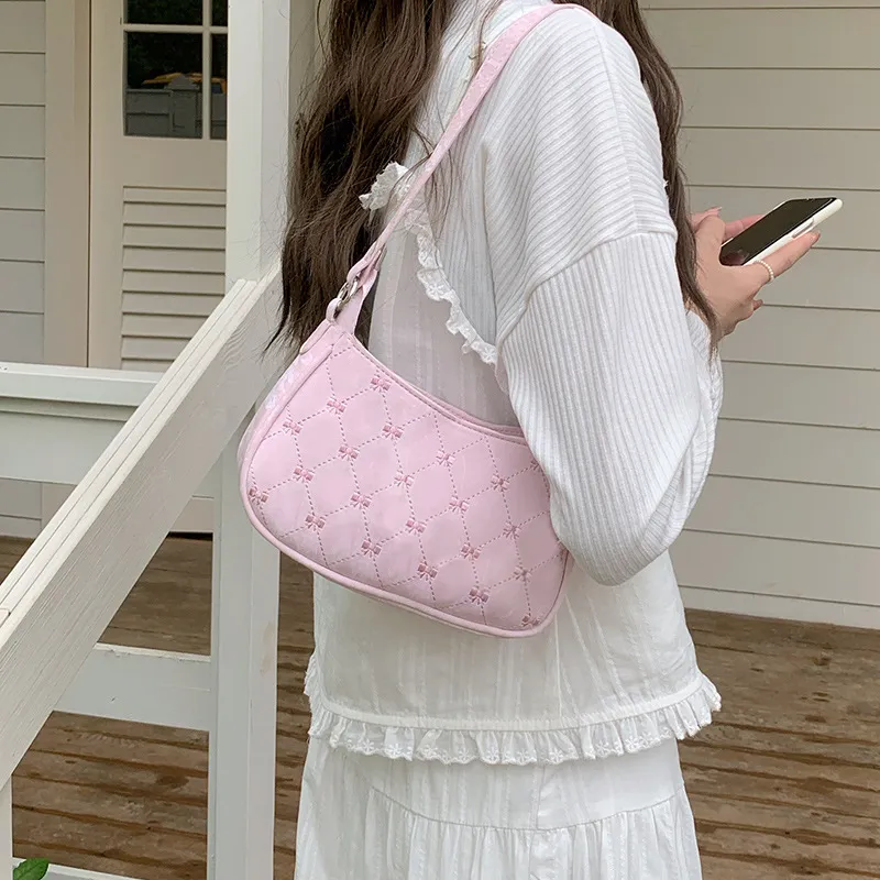 Jade En Plus PU Crossbody Bag Women's Mousse Pink/White-4