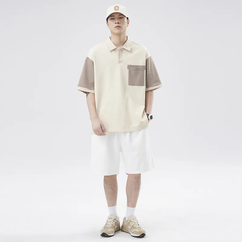 Go it alone Polo Shirts Unisex Apricot & Coffee-3