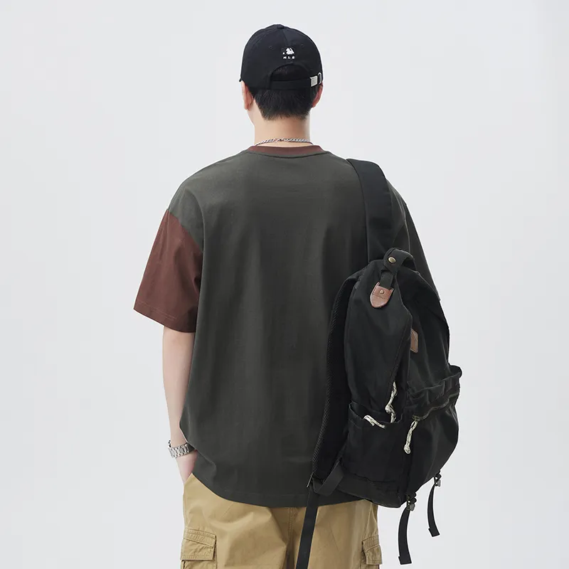 Go it alone T Shirts Unisex Apricot & Brown & Gray-1