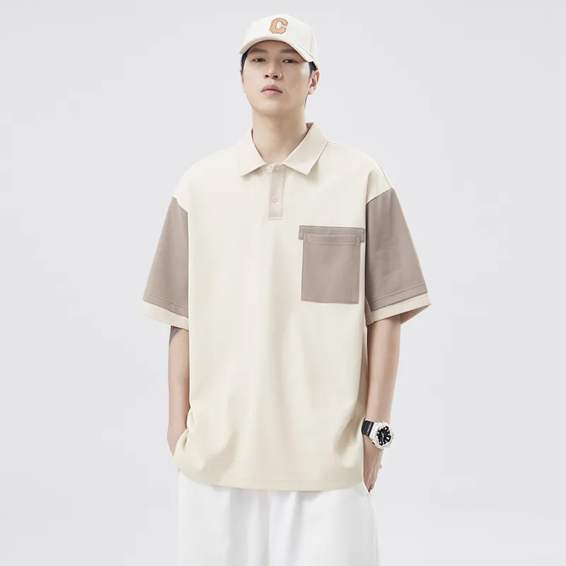 Go it alone Polo Shirts Unisex Apricot & Coffee-2