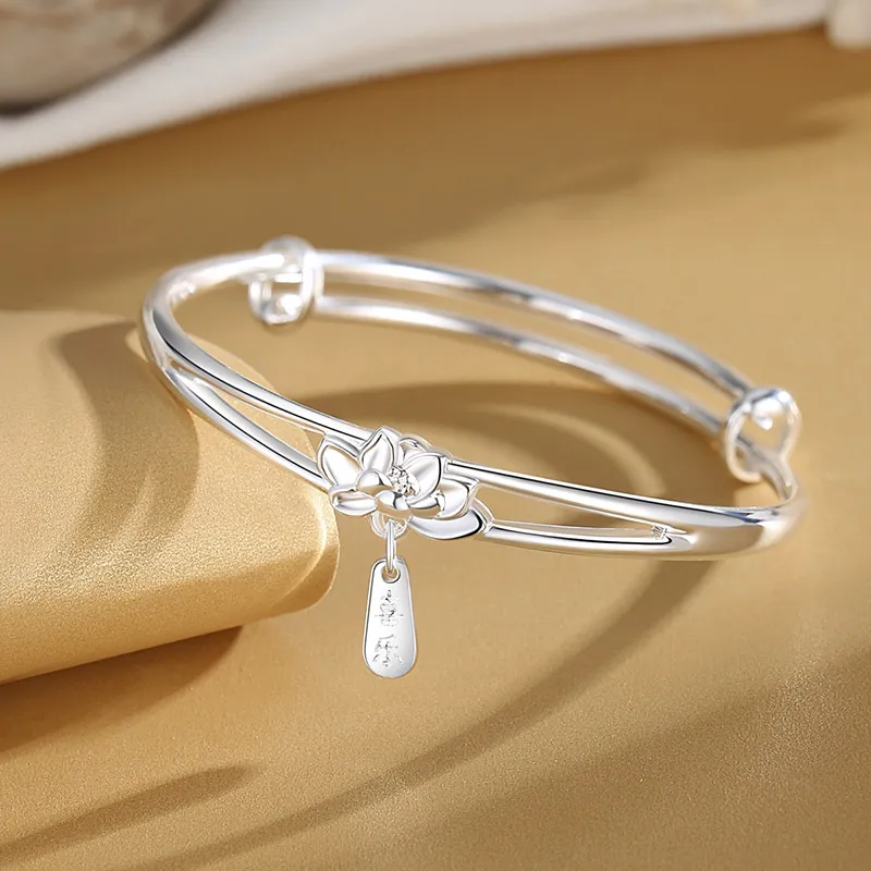Children's Drawings S999 Fine Silver Bangles Women's-2