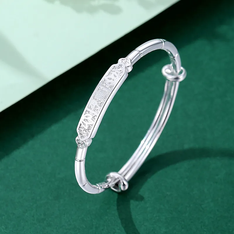 Children's Drawings S999 Fine Silver Bangles Women's-3