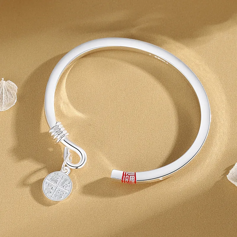 Children's Drawings S999 Fine Silver Bangles Women's-3