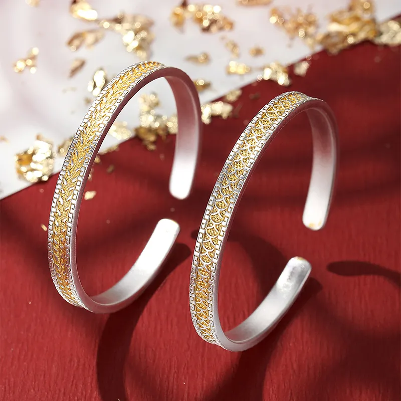 Children's Drawings S999 Fine Silver Bangles Women's-4