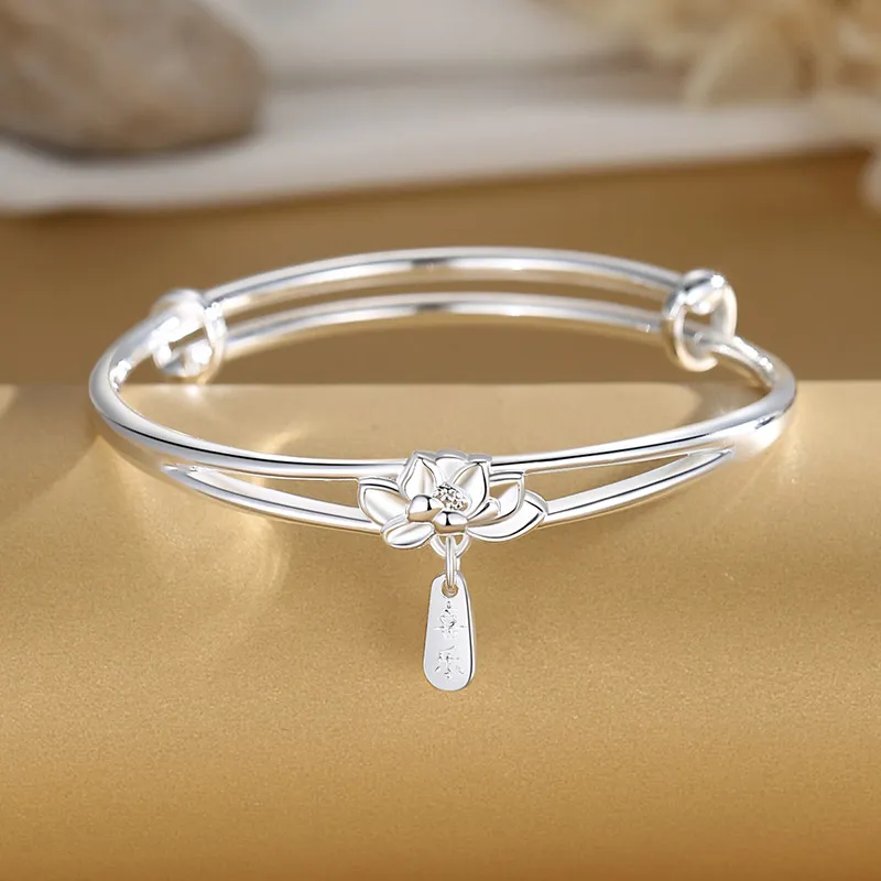 Children's Drawings S999 Fine Silver Bangles Women's-1