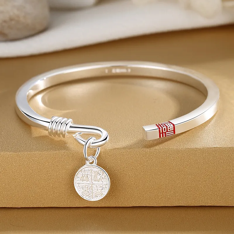 Children's Drawings S999 Fine Silver Bangles Women's-1