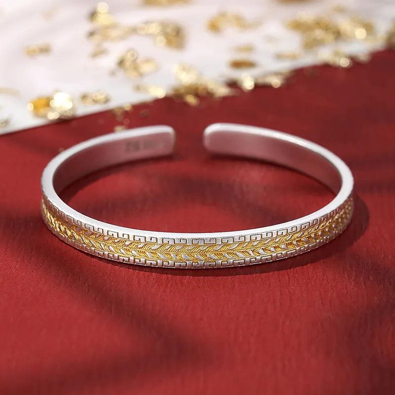 Children's Drawings S999 Fine Silver Bangles Women's-5