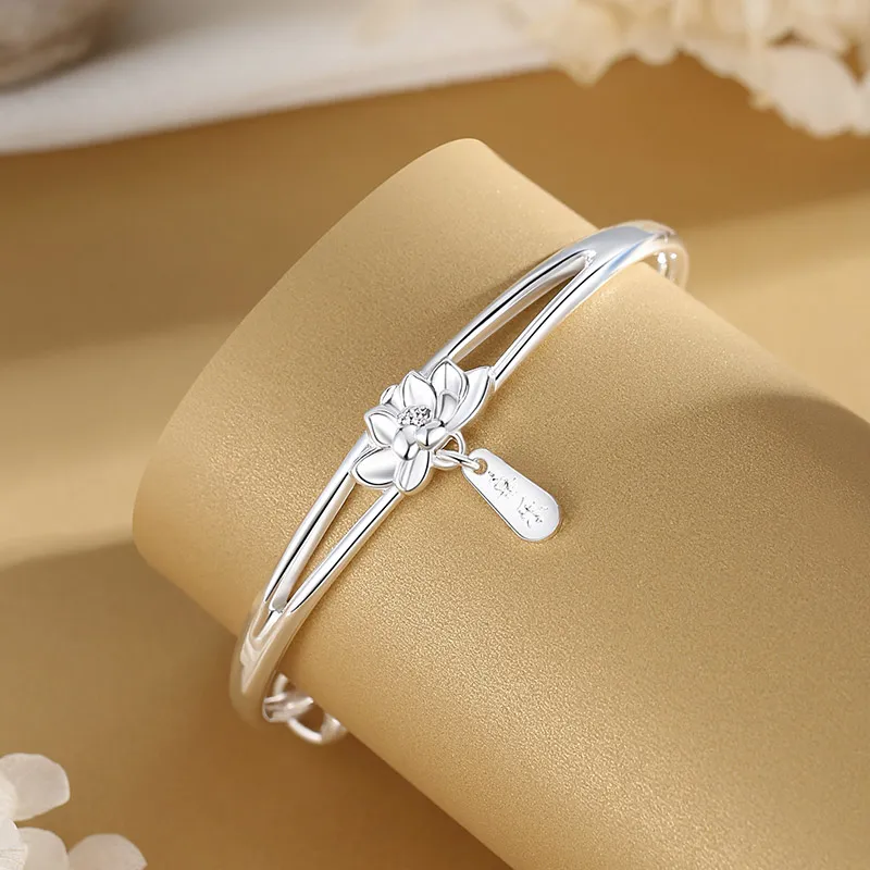 Children's Drawings S999 Fine Silver Bangles Women's-3