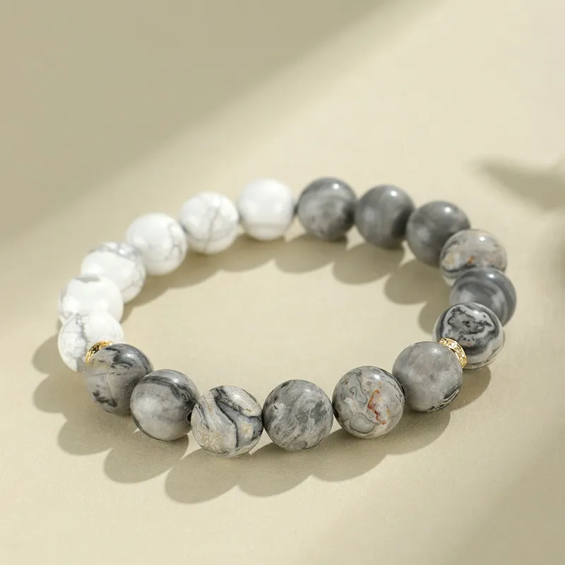 Deep Xianglin Map Stone Bracelets Unisex-2