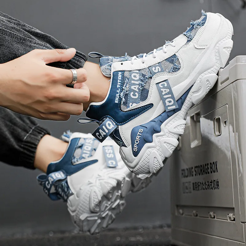 GONG NIU JU REN Anti-Slip Wear-Resistant High-Top Chunky Sneakers Unisex-3