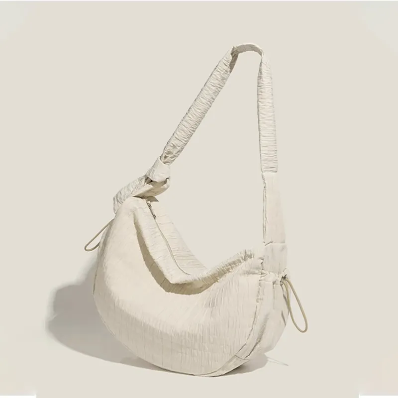 C°BANNER Fabric Shoulder Bag, Crossbody Bag, Canvas Bag Medium Size Women's Black/White-8