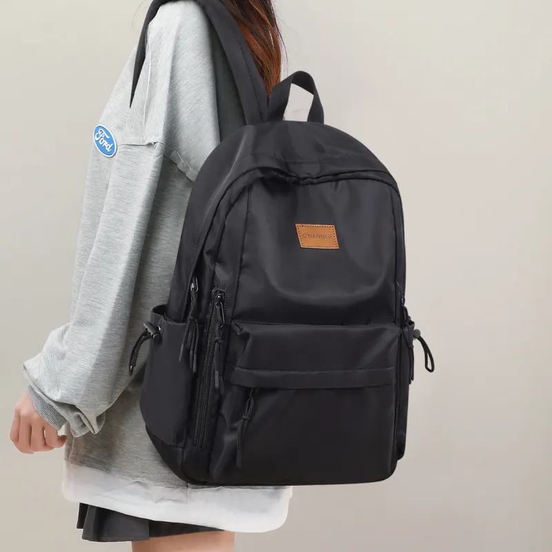 C°BANNER Fabric Backpack Large Size Unisex Black/Apricot-2