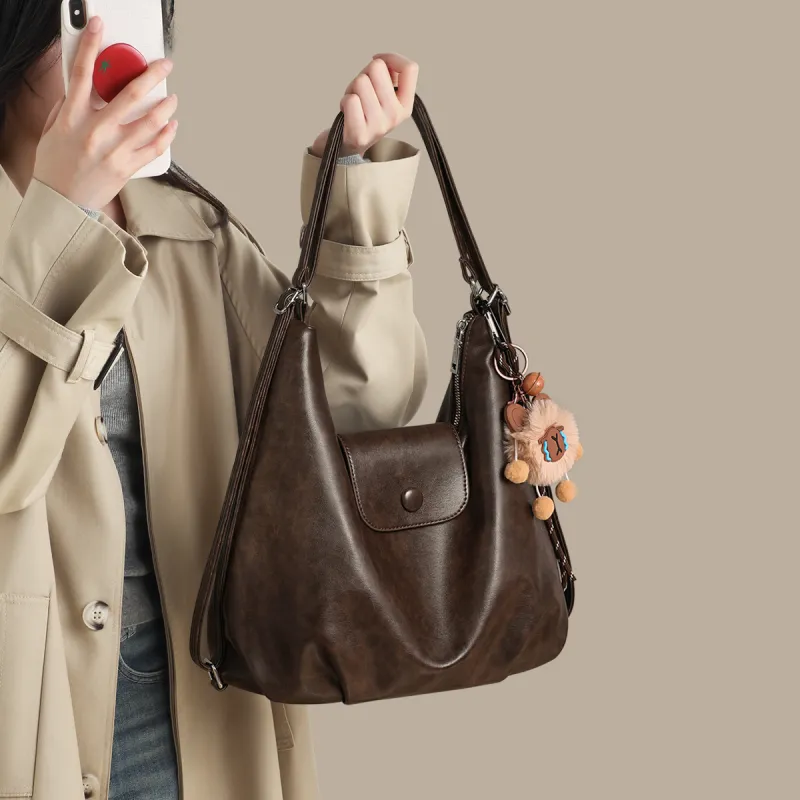 C°BANNER Synthetic Leather One Shoulder Underarm Tote Regular Women's Coffee/Brown/Black-1