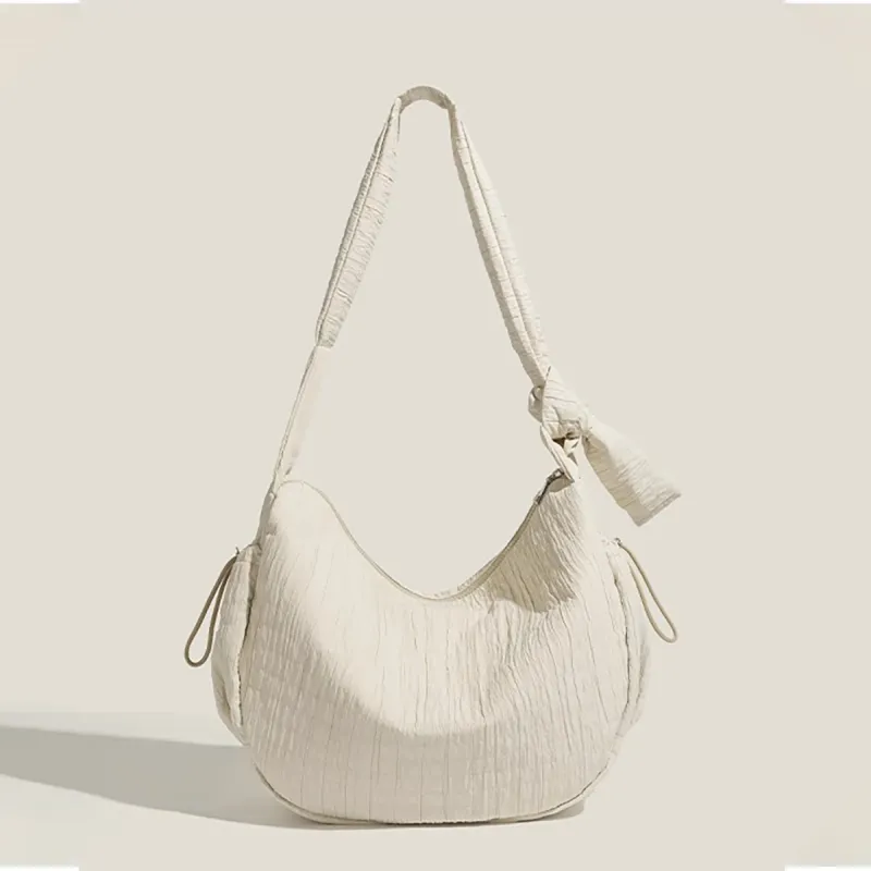 C°BANNER Fabric Shoulder Bag, Crossbody Bag, Canvas Bag Medium Size Women's Black/White-7