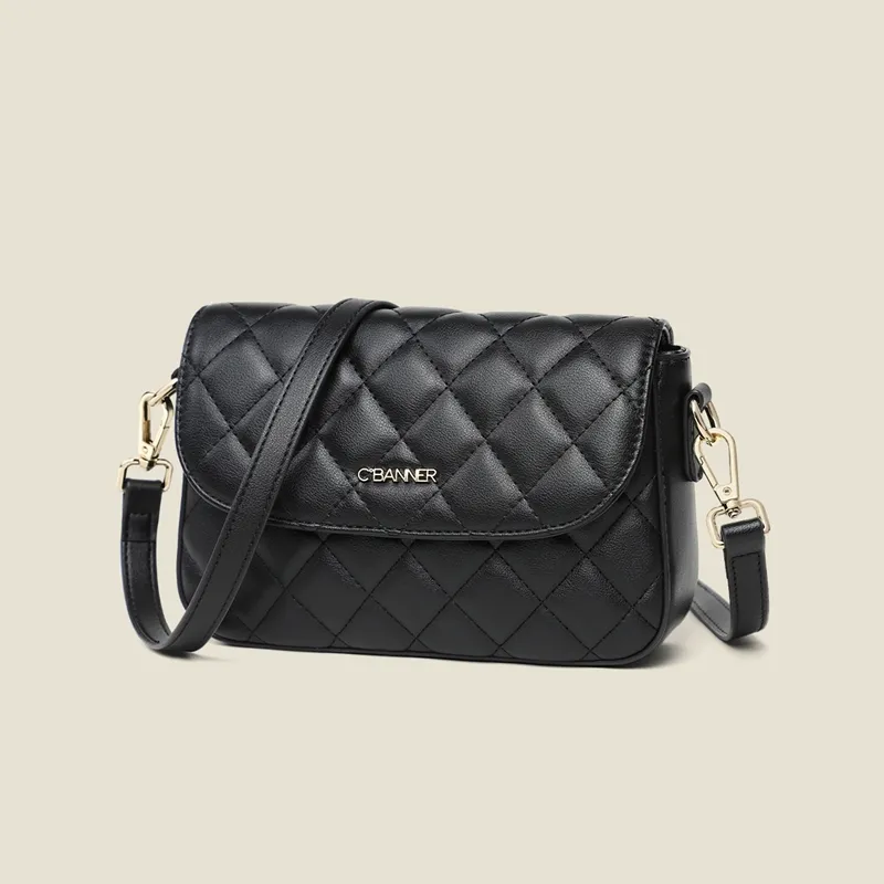 C°BANNER Cow Leather Crossbody Bag, Shoulder Bag Regular Women's Black-1