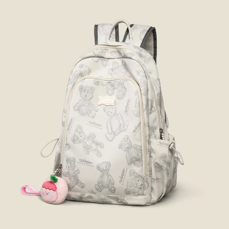 C°BANNER Fabric Backpack Tubas Women's Ecru/Purple-1