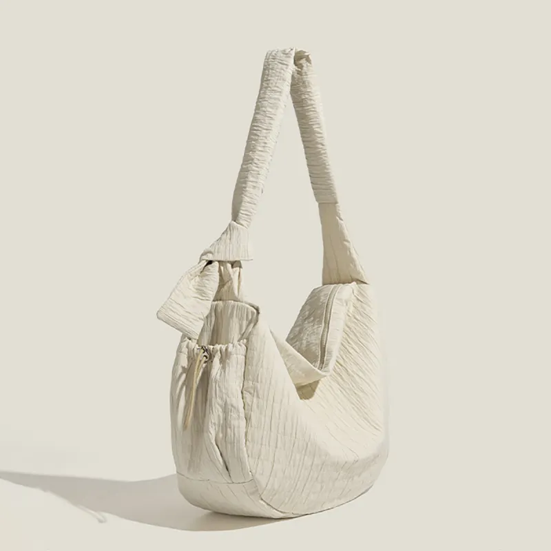 C°BANNER Fabric Shoulder Bag, Crossbody Bag, Canvas Bag Medium Size Women's Black/White-10