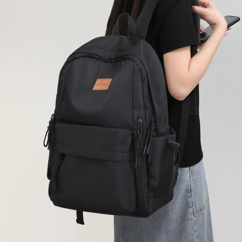 C°BANNER Fabric Backpack Large Size Unisex Black/Apricot-1
