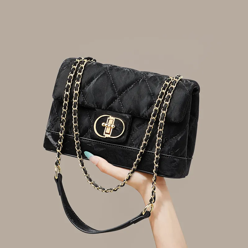 C°BANNER Cow Leather Crossbody Bag, Shoulder Bag Medium Size Women's Black-1