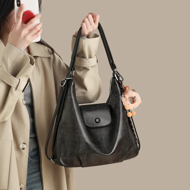 C°BANNER Synthetic Leather One Shoulder Underarm Tote Regular Women's Coffee/Brown/Black-11