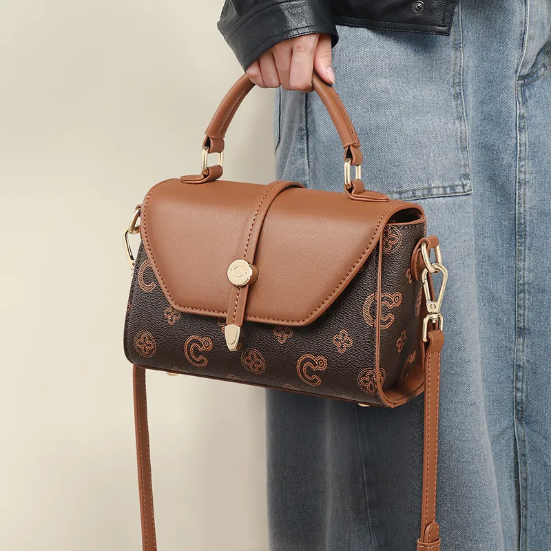 C°BANNER Synthetic Leather One Shoulder Crossbody Small Square Bag Handbag Regular Women's Coffee-9