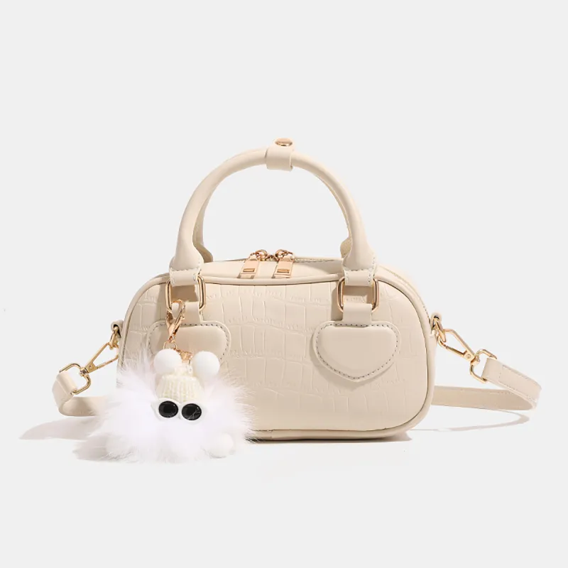 C°BANNER Synthetic Leather Shoulder Bag, Crossbody Bag, Handbag Medium Size Women's Cream White-3