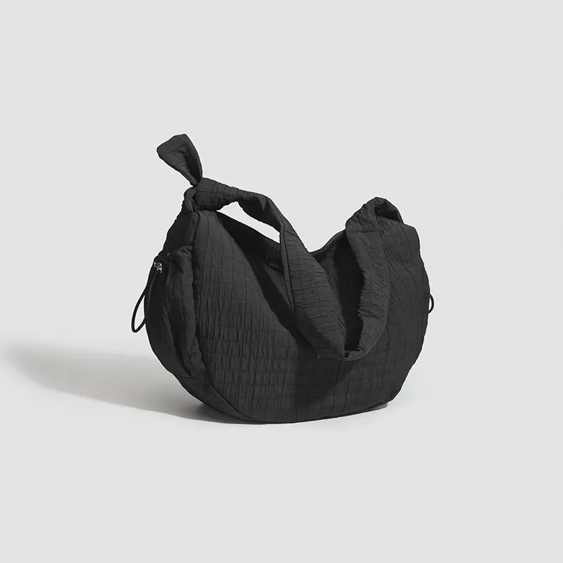 C°BANNER Fabric Shoulder Bag, Crossbody Bag, Canvas Bag Medium Size Women's Black/White-5